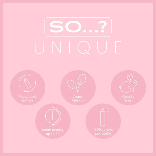 So…? Unique Body Mist Set - Perfumes for Women - Body Spray for Women - Vegan, Cruelty Free - Travel Size Gift Set - 650 to 1000 Sprays - 4 pcs