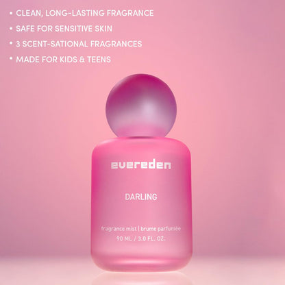 Evereden Fragrance Hair and Body Mist - Darling: Clean and Vegan Collectible Hair and Body Spray for Teen Girls - Amplify Your Self Expression with Iconic Scents in Aesthetic Bottles