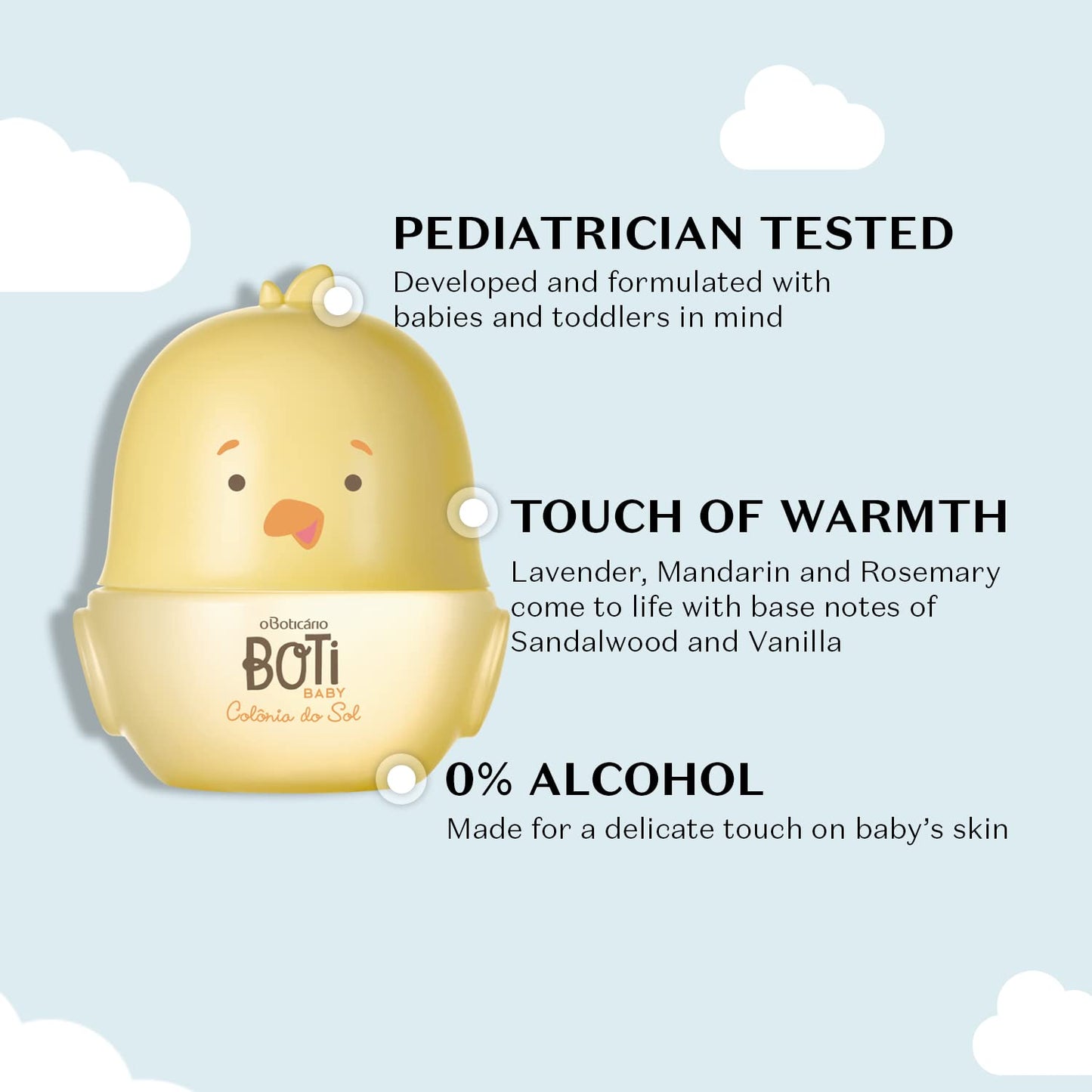 O Boticário Boti Baby Sun Cologne, Relaxing Lavender Baby Perfume Fragrance Spray, 3.3 Ounce