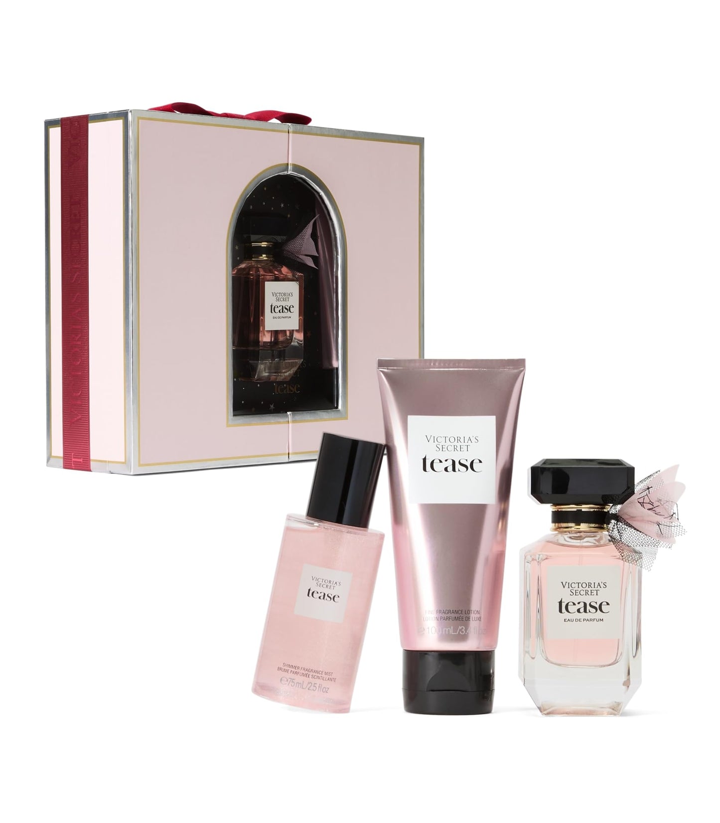 Victoria's Secret Tease 3 Piece Luxe Fragrance Gift Set: 1.7 oz. Eau de Parfum, Travel Lotion & Shimmer Mist