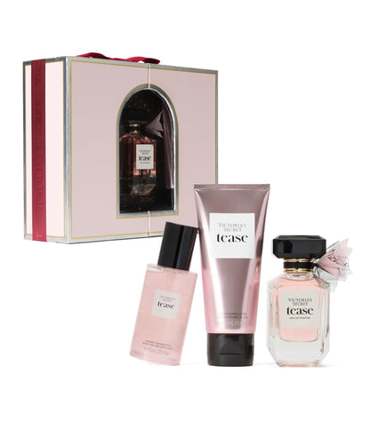 Victoria's Secret Tease 3 Piece Luxe Fragrance Gift Set: 1.7 oz. Eau de Parfum, Travel Lotion & Shimmer Mist