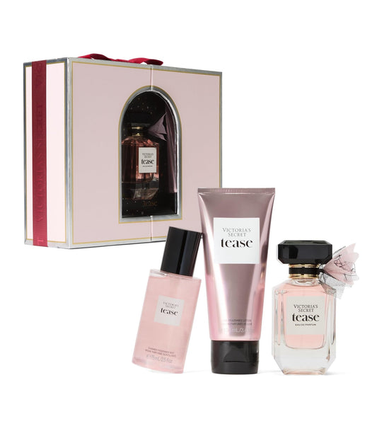 Victoria's Secret Tease 3 Piece Luxe Fragrance Gift Set: 1.7 oz. Eau de Parfum, Travel Lotion & Shimmer Mist