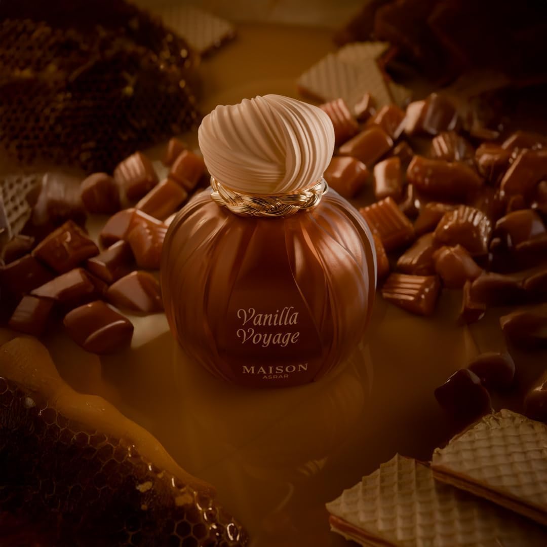 AROMA CONCEPTS | Vanilla Voyage Long Lasting Eau De Parfum EDP 3.4 Fl Oz | Unisex Perfume | Caramel, Jasmine, Tonka & Honey Notes | Luxurious Vanilla Perfume with Musk & Amber