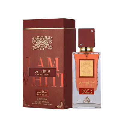 Lattafa Ana Abiyedh Scarlet – Fruity, Floral, Spicy, Sweet – Eau de Parfum Spray Long-Lasting Fragrance for Unisex, 2.0 Ounce / 60 ml
