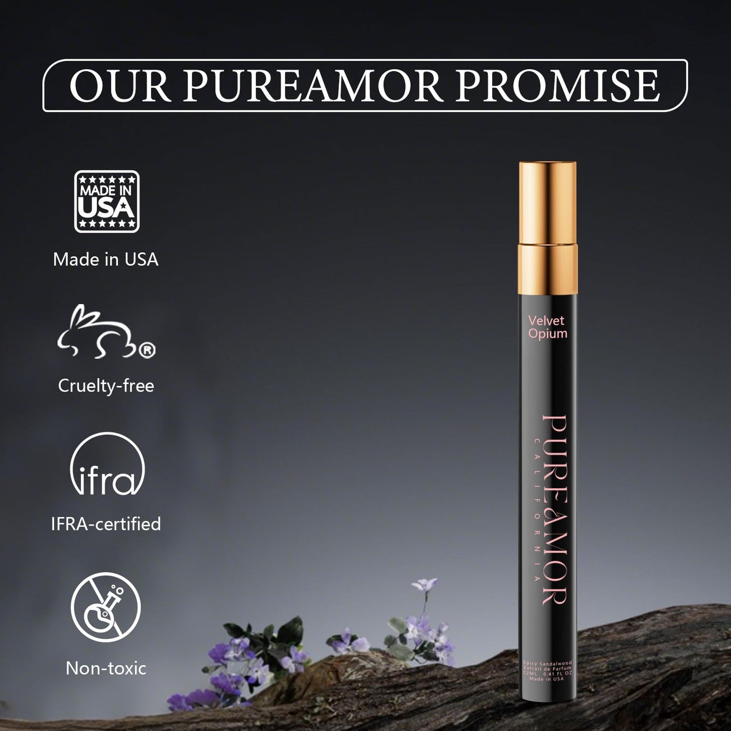 PUREAMOR Pheromones Perfumes for Women, Amber Vanilla Perfume, Long Lasting Eau De Parfum Cologne, Enhanced Scents Pheromone Cologne for Men&Women, 0.41 fl.oz Travel Size Perfumes Spray (Velvet Opium)