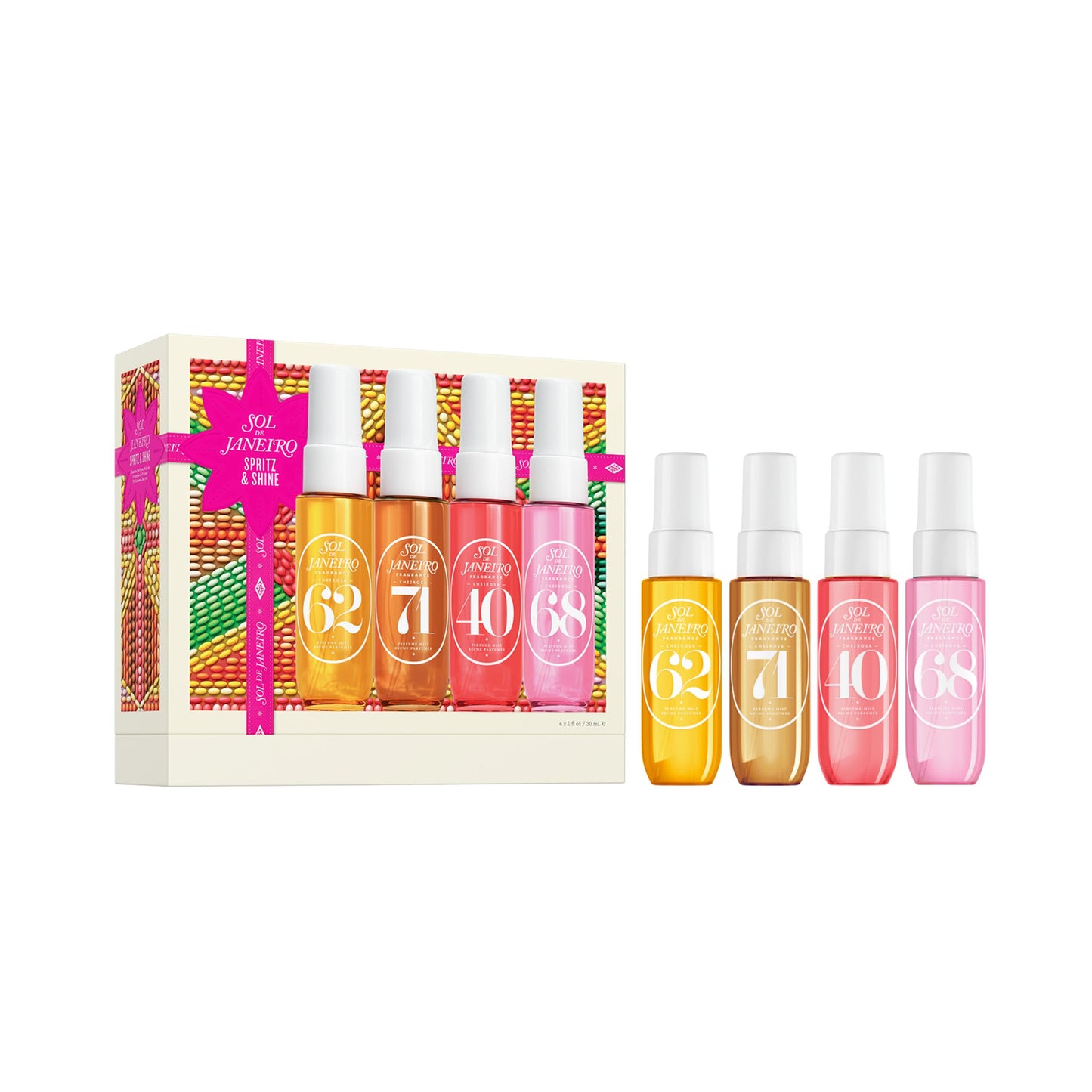SOL DE JANEIRO Spritz & Shine Cheirosa Perfume Mist Set | Amazon Exclusive | Perfume Mist Discovery Set of 4 | Holiday Gift Set