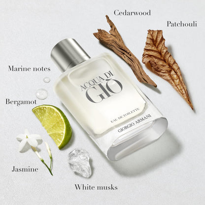 Armani beauty - Acqua di Gio - Eau de Toilette - Cologne for Men - Long Lasting Fragrance with Bergamot notes, Jasmine, White Musks, Patchouli & Cedarwood – 3.3 Fl Oz