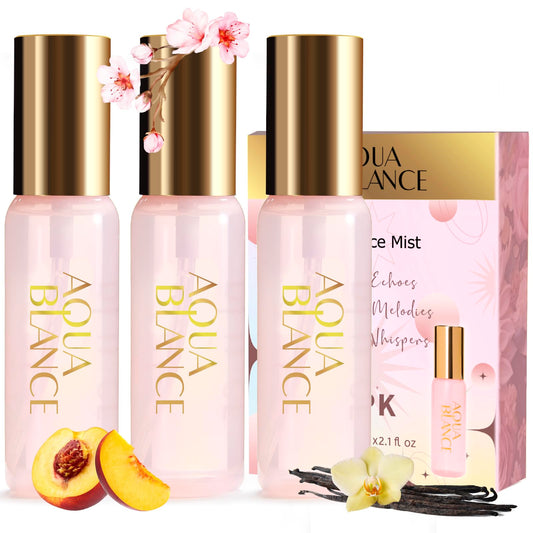 AQUA BLANCE Body Spray for Women, Body Fragrance Mist Gift Set, 3-Pack, Each 60ml/2.1 FlOz, Travel Size Three Scents, Womens Body Spray