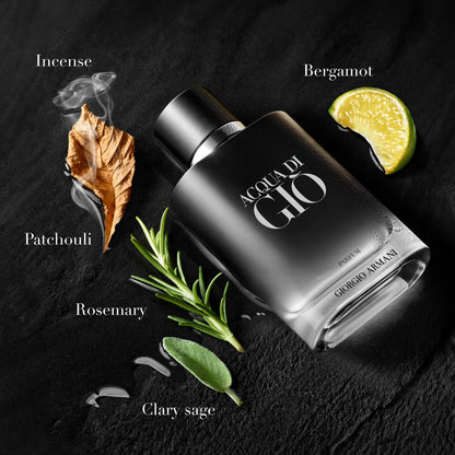 Armani Beauty - Acqua di Giò - Parfum - Cologne for Men - Fresh & Woody Men’s Fragrance - Bergamot, Ginger, Marine, Geranium, Rosemary, Clary Sage, Patchouli, Incense Notes - 1.0 Fl Oz