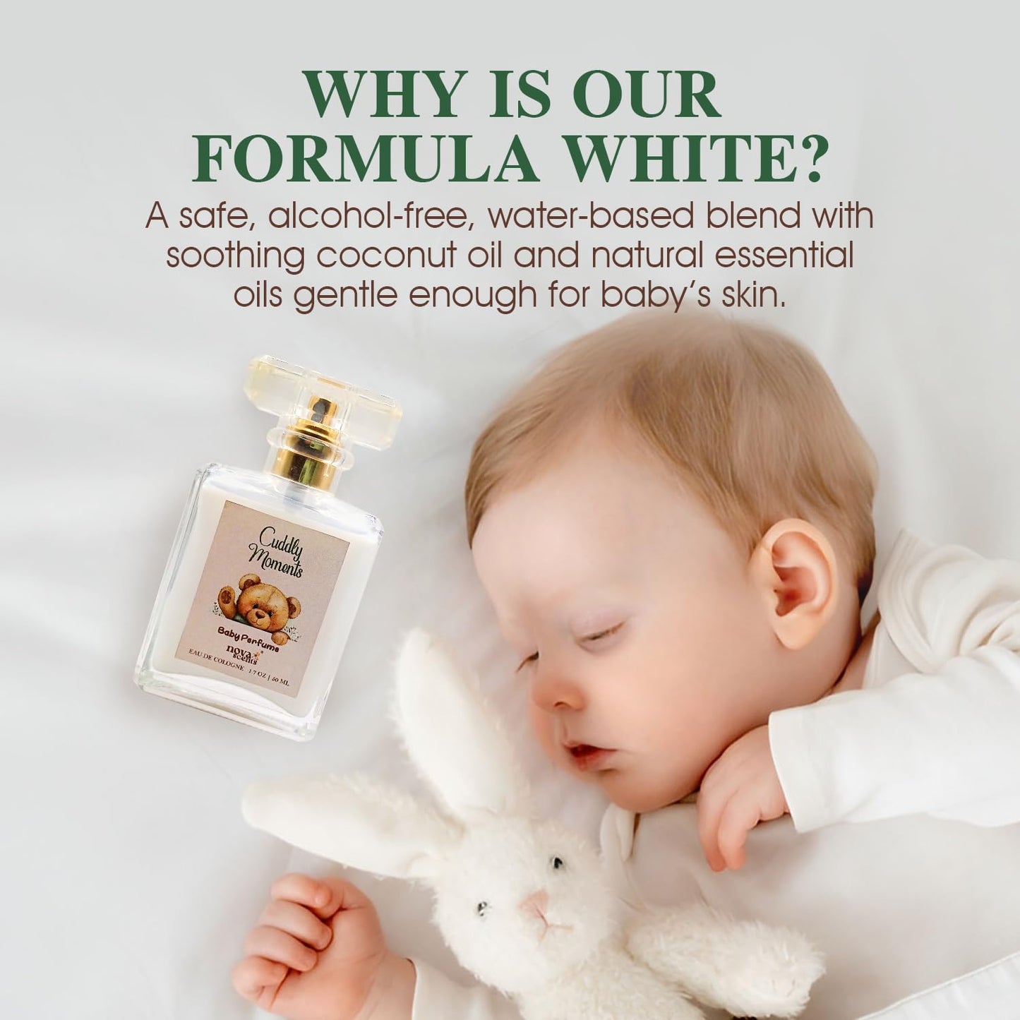 Nova Scents| Baby Cologne| Baby Perfume| Alcohol Free, Hypoallergenic, Paraben Free| Floral, Fresh, Powdery| Gentle Scent for Babies & Toddlers| 1.7oz, 50 ml- Cuddly Moments