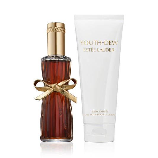 Estée Lauder Youth-Dew Indulgent Duo Fragrance Gift Set | 2-Piece Set with Full-Size Eau de Parfum Spray 2.25 Fl Oz and Travel-Size Body Satinée 3.4 Ounce | Perfumes for Women