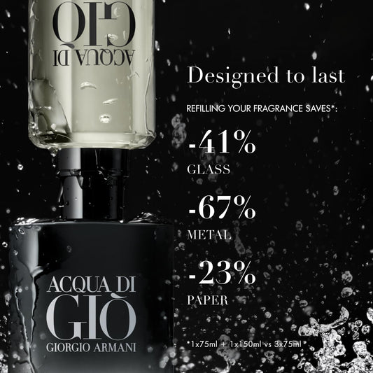 Armani Beauty - Acqua di Giò - Parfum - Cologne for Men - Fresh & Woody Men’s Fragrance - Bergamot, Ginger, Marine, Geranium, Rosemary, Clary Sage, Patchouli, Incense Notes - 1.0 Fl Oz