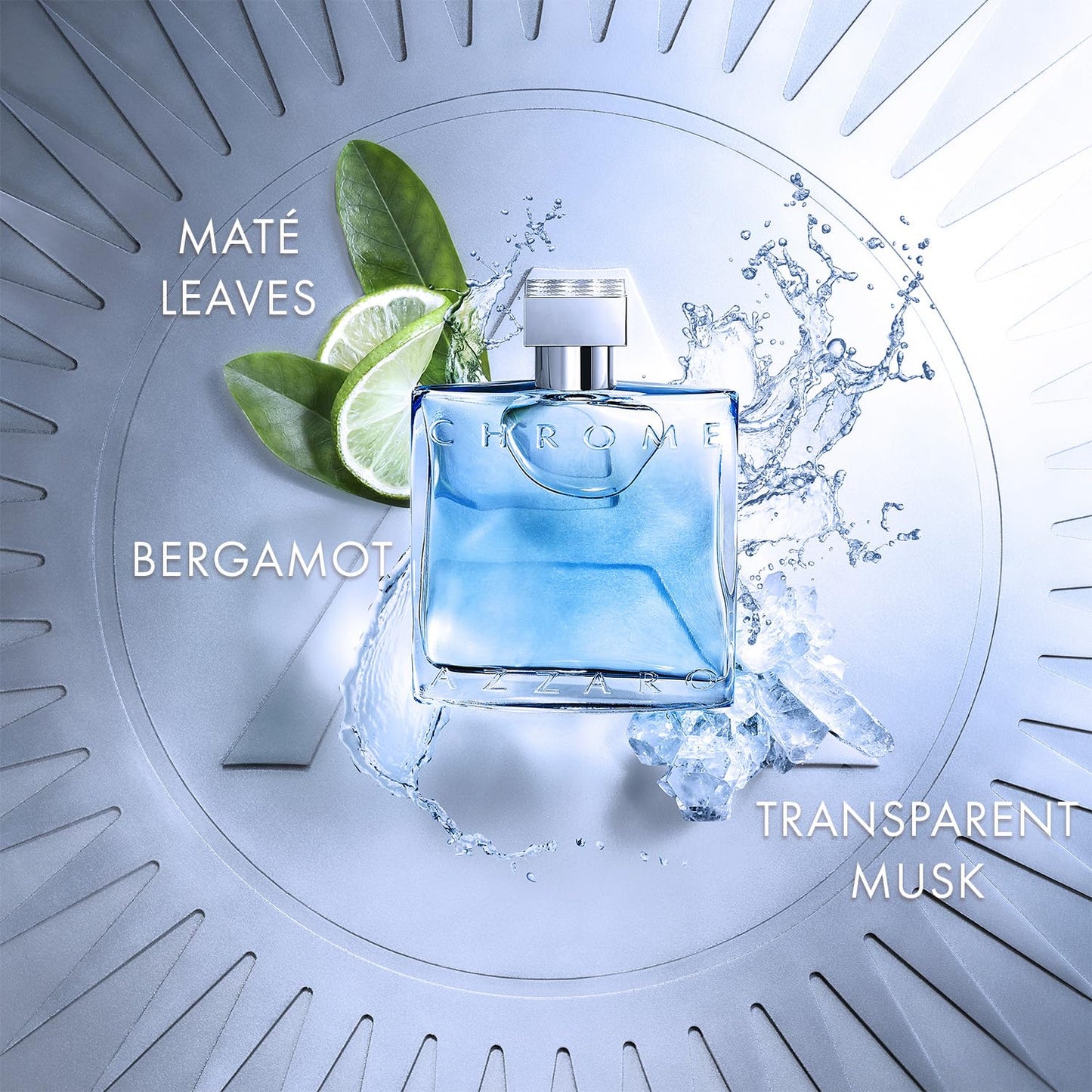 Azzaro Chrome Eau de Toilette - Fresh Aquatic Mens Cologne - Citrus, Woody, Musky Fragrance -Fresh Everyday Wear - Classic Summer Beach Scent - Luxury Perfumes for Men - Full Size, 3.38 Fl. Oz