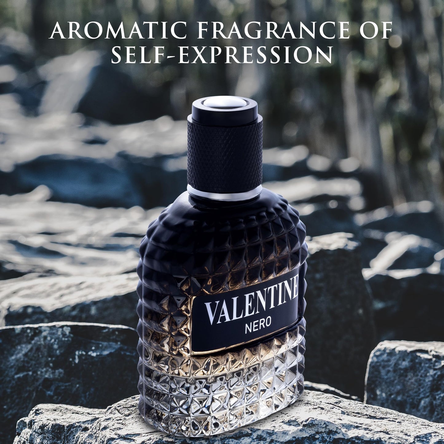 URBAN COLLECTION Valentine Nero for Men - Woody Aromatic Fragrance with Floral and Mineral Notes - Masculine Scent - 100ml
