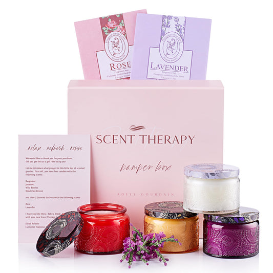 ADELEGOURDAIN Candles for Women Aromatherapy Gift Set - 6-Piece Multicolor Set - Bath Candles for Tub Relaxation & Home Decor Birthday Gifts for Women