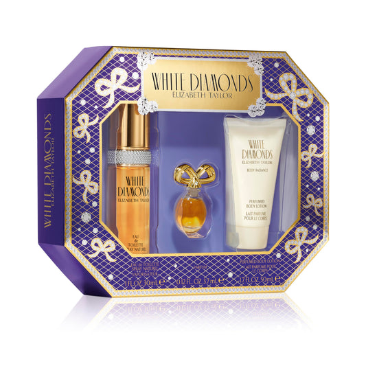 Elizabeth Taylor White Diamonds Women's Perfume Set, Body Lotion, Eau de Toilette & Parfum Replica, 3 Piece Set