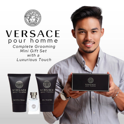 Versace Pour Homme for Men, 3 Piece Mini Gift Set