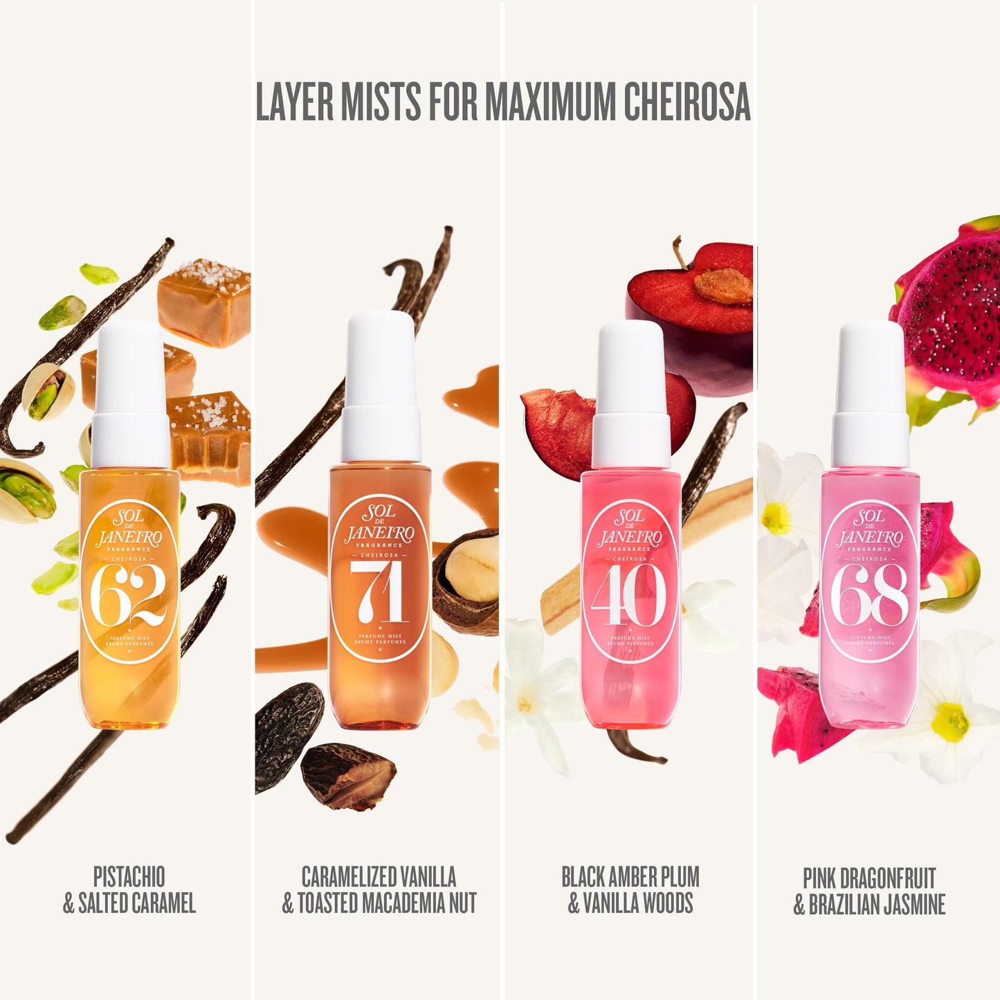 SOL DE JANEIRO Spritz & Shine Cheirosa Perfume Mist Set | Amazon Exclusive | Perfume Mist Discovery Set of 4 | Holiday Gift Set