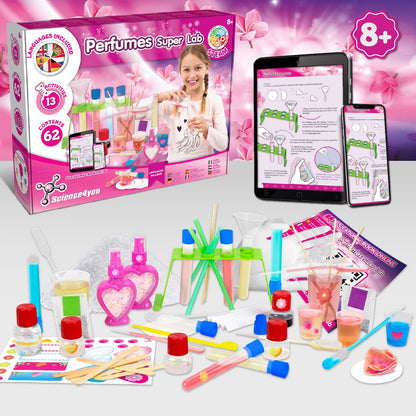 Science4you Super Perfume Making Kit for Kids 8+ Years Old - Make Your Own Perfumes for Girls + 13 DIY Crafts for Kids, Toys, Games and Gifts for Girls Age 8 9 10 11 12+