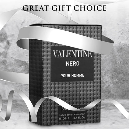 URBAN COLLECTION Valentine Nero for Men - Woody Aromatic Fragrance with Floral and Mineral Notes - Masculine Scent - 100ml