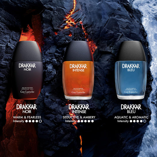 Guy Laroche Drakkar Intense - Seductive & irresistible Eau de Parfum - Ambery fougere fragrance - Long Lasting Mens Cologne - Perfume for Men, 3.4 Fl Oz